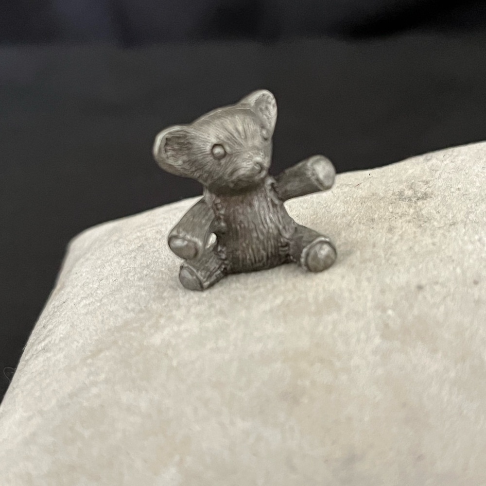 Tiny Pewter Teddy Bear